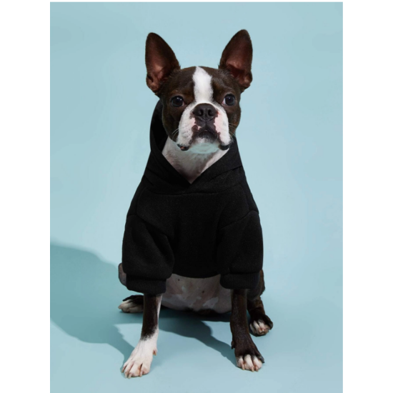 Sveter pre psa s kapucňou, čierny, XL