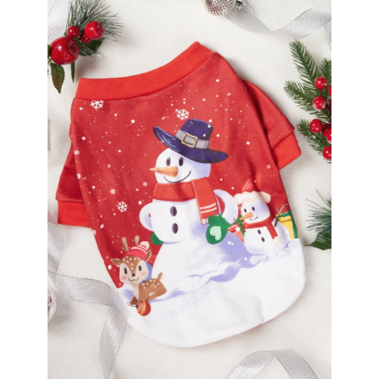 Vianočný sveter pre psa so snehuliakom, XXL