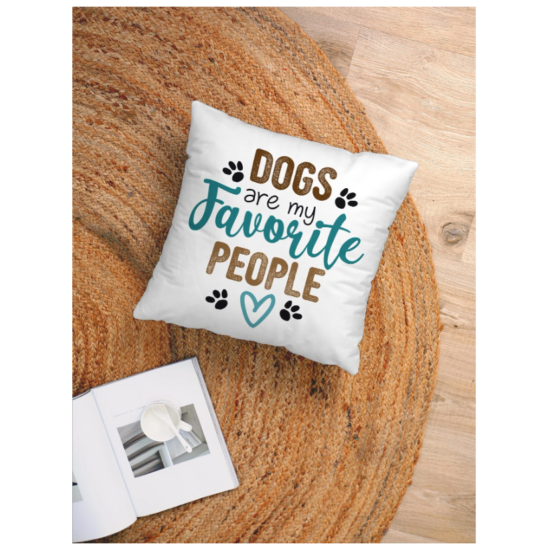 Vankúš so vzorom "Psy sú moji obľúbení ľudia", 45 x 45 cm