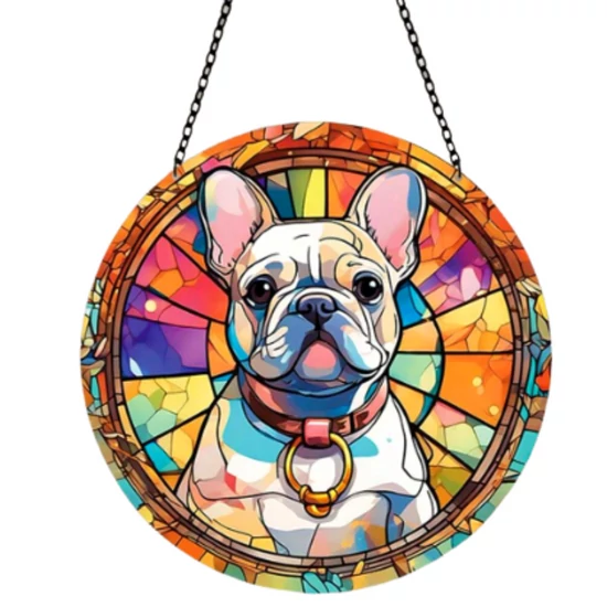 Suncatcher s motívom francúzskeho buldoga