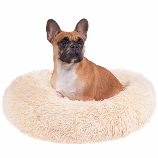 Krémový extra mäkký chlpatý pelech pre domáce zvieratá - 110 cm