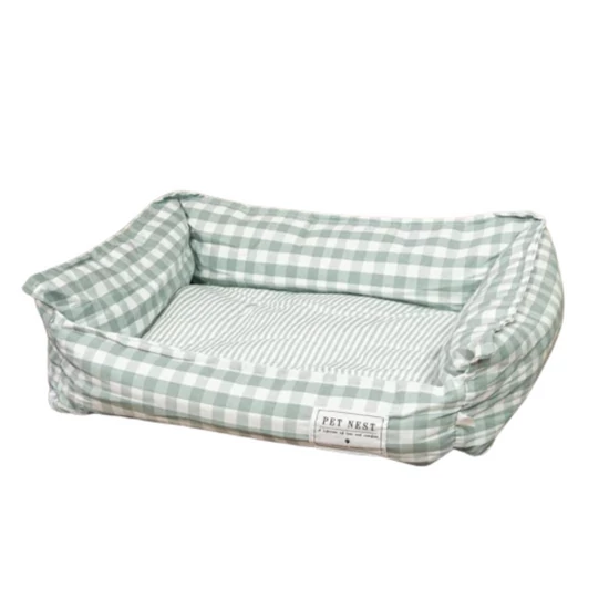 Pet bed, veľkosť M, svetlozelená kockovaná farba pre psa / mačku