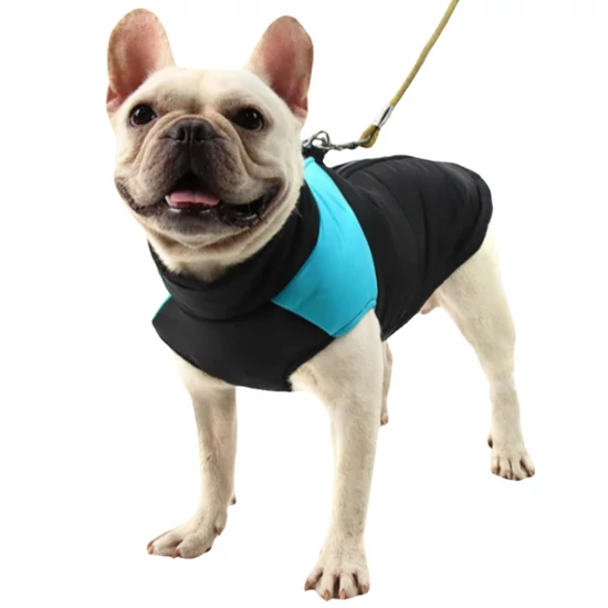 Nepremokavá zimná vesta pre psa, čierno-modrá, veľkosť L