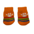 Oranžové ponožky pre psov s oranžovými strapcami a protišmykovou podrážkou, veľkosť L