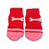 Červené ponožky pre psov s kosťami a protišmykovou podrážkou, veľkosť M