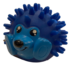 Fogtisztító süni labda - csipogó játék kutyáknak, 8 cm, kék