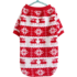 Nórsky sveter pre domáce zvieratá, červeno-biely, XL