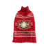 Pletený sveter pre psa s nórskym vzorom, červený, XL