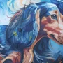 Obraz 3/4 - Skladací dáždnik s motívom jazvečíka v štýle Van Gogha