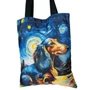 Obraz 1/3 - Plátená taška s jazvečíkom v štýle Van Gogh