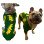 Obraz 1/5 - Zelený bavlnený sveter pre psa s potlačou dinosaurov, veľkosť S