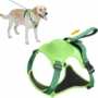 Obraz 1/10 - Húzásmentes kutyahám beépített visszahúzódó pórázzal, zöld M-es