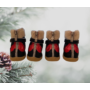 Obraz 1/2 - Zimné polstrované topánky pre psov, čierno-červené