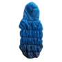 Obraz 3/3 - Zimný kabát pre psov s kožušinovou kapucňou, modrý, veľkosť L
