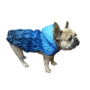 Obraz 1/3 - Zimný kabát pre psov s kožušinovou kapucňou, modrý, veľkosť L