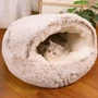 Obraz 7/7 - Extra mäkký chlpatý umývateľný pelech pre zvieratá, 60 cm, hnedý