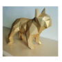 Obraz 3/10 - Súprava 3D papierových sôch francúzskeho buldočka, zlatá