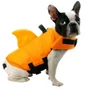 Obraz 1/4 - Záchranná plávacia vesta pre psy (Sharky) so žraločími plutvami, M (8-22 kg), oranžová