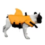 Obraz 3/4 - Záchranná plávacia vesta pre psy (Sharky) so žraločími plutvami, M (8-22 kg), oranžová