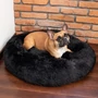 Obraz 6/12 - Čierny, extra mäkký, chlpatý pelech pre domáce zvieratká – 80 cm