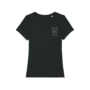 Obraz 1/2 - Minimalistické obojstranné tričko s francúzskym buldočkom, vegánska 100% bavlna - dámske, veľkosť S