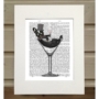 Obraz 1/3 - Francúzsky buldog v pohári na martini - knižná tlač, umelecká tlač