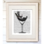 Obraz 3/3 - Francúzsky buldog v pohári na martini - knižná tlač, umelecká tlač